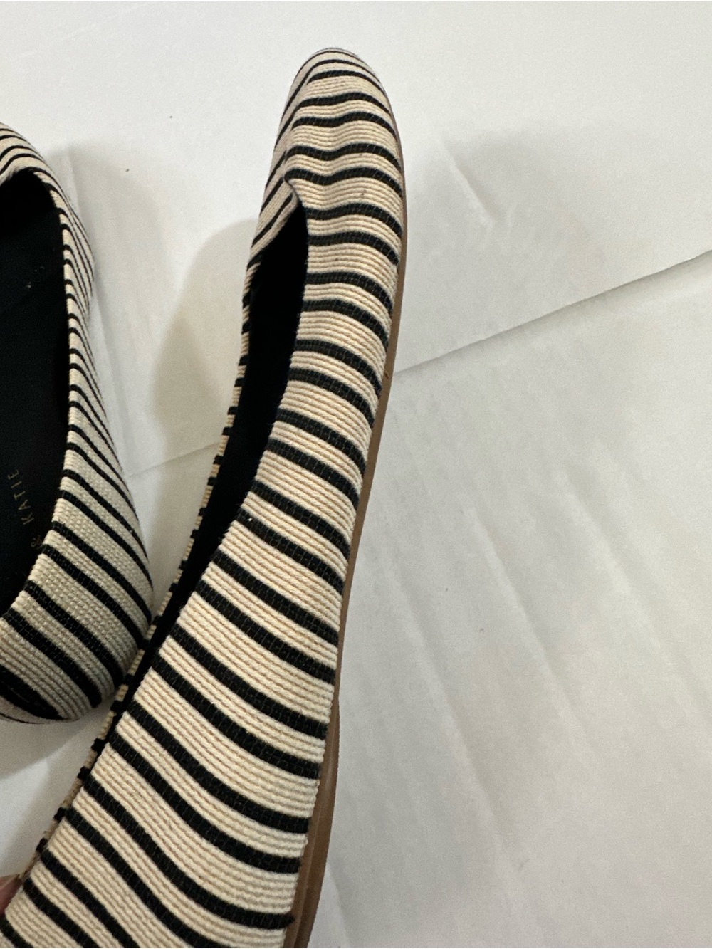 Kelly & Katie Parissa Canvas Ballet Flats black white Striped Size 11 - Picture 9 of 9